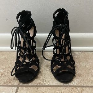 Strappy Black Stiletto Heels
